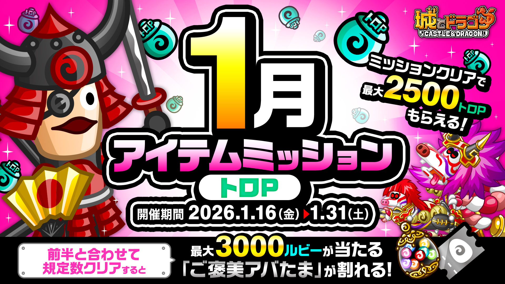 「1月アイテムミッション(トロP)」開催！